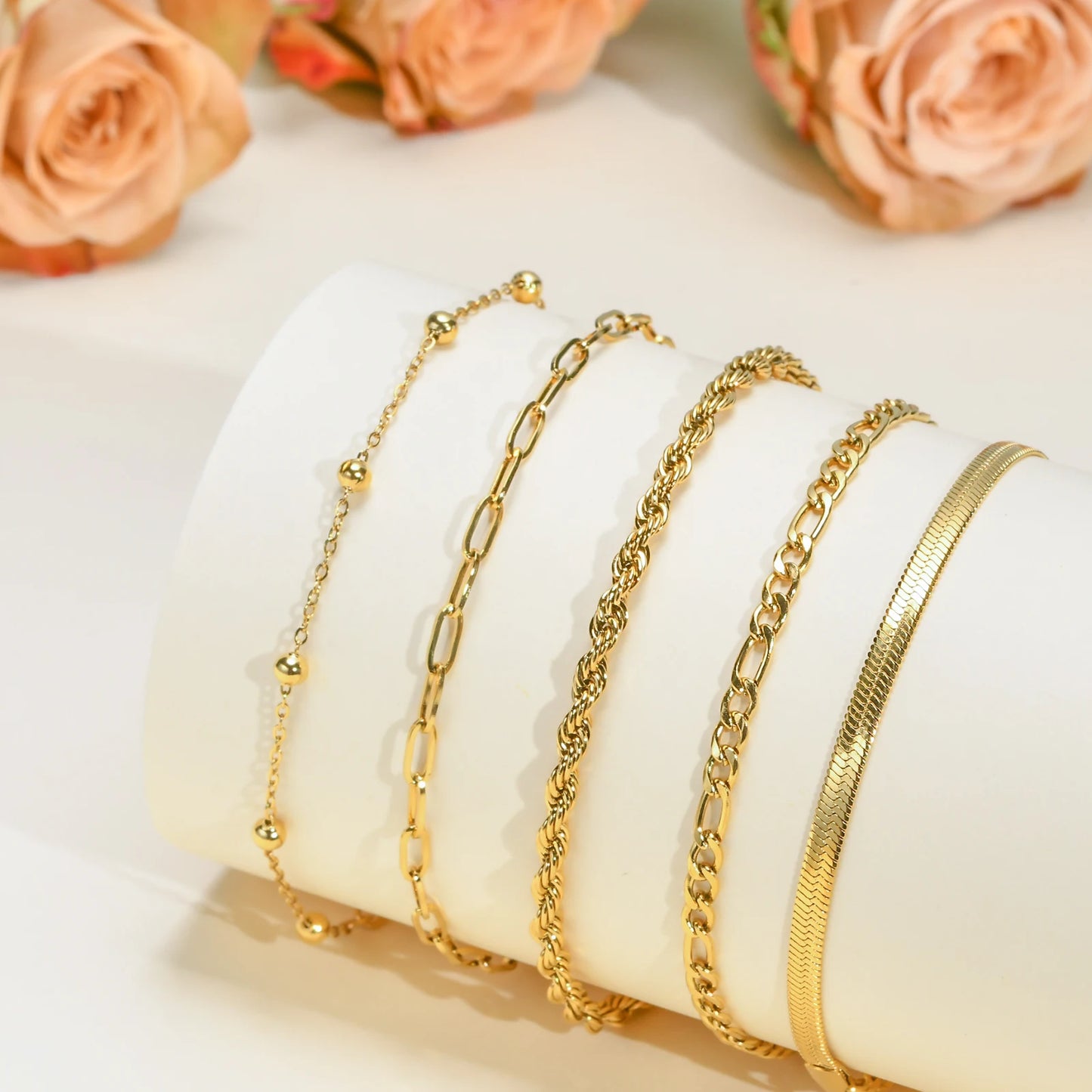 The IceBoyDC 5-Piece Link Bracelet Stack