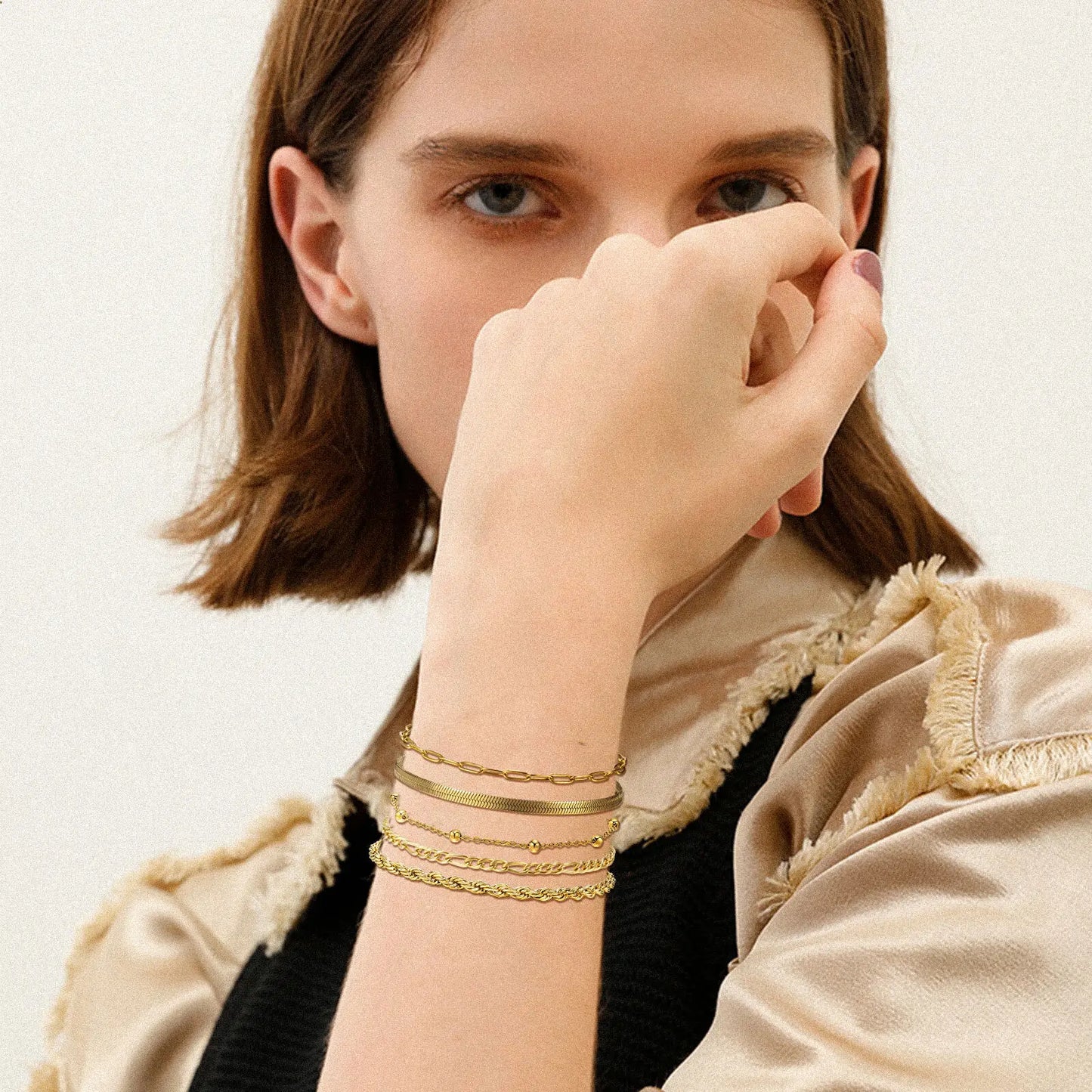 The IceBoyDC 5-Piece Link Bracelet Stack