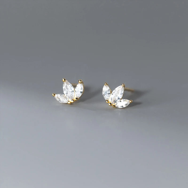 The Simple Crown Zirconia Stud Earrings (Hypoallergenic)