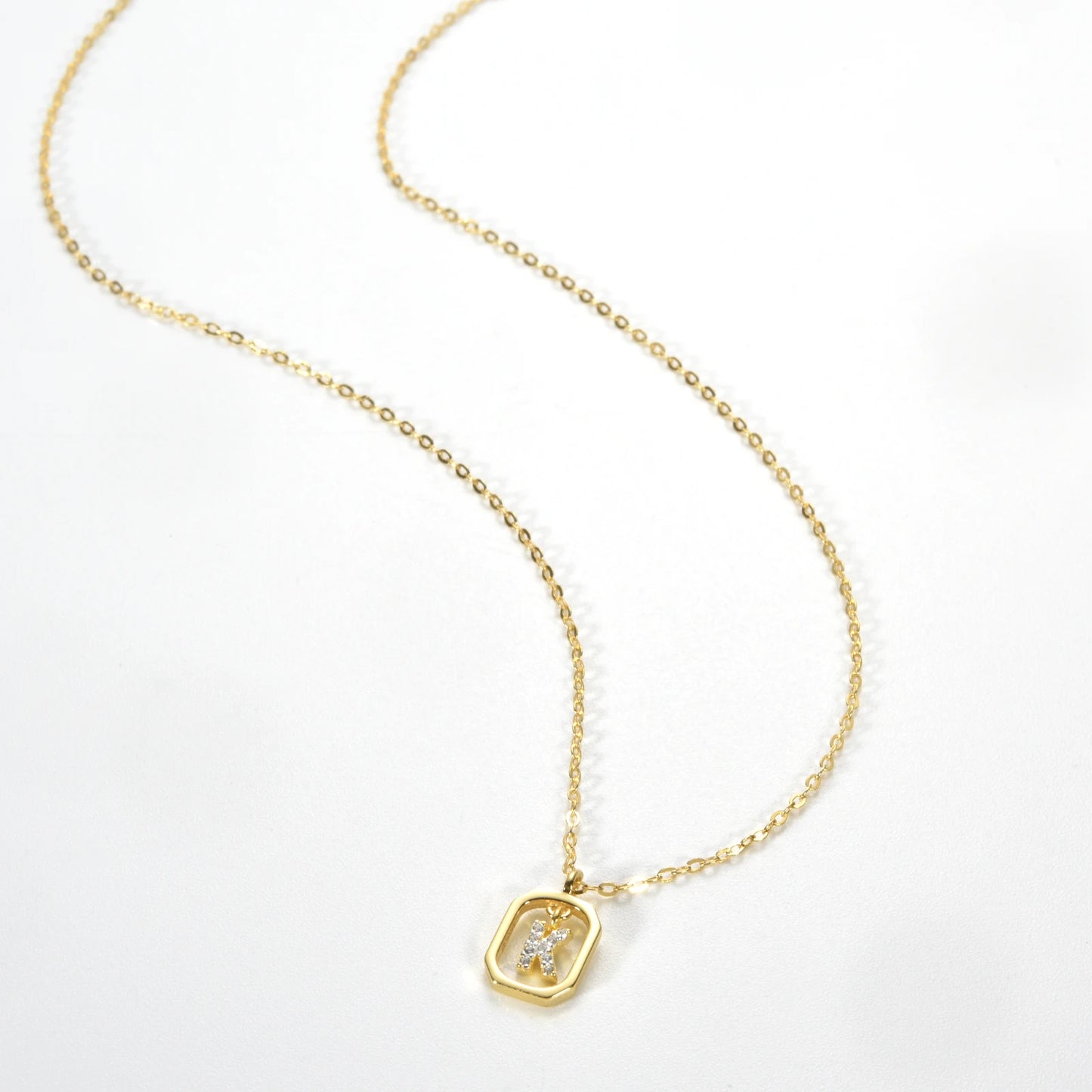 IceBoyDC Gold Initial Necklace with Zirconia Pendant