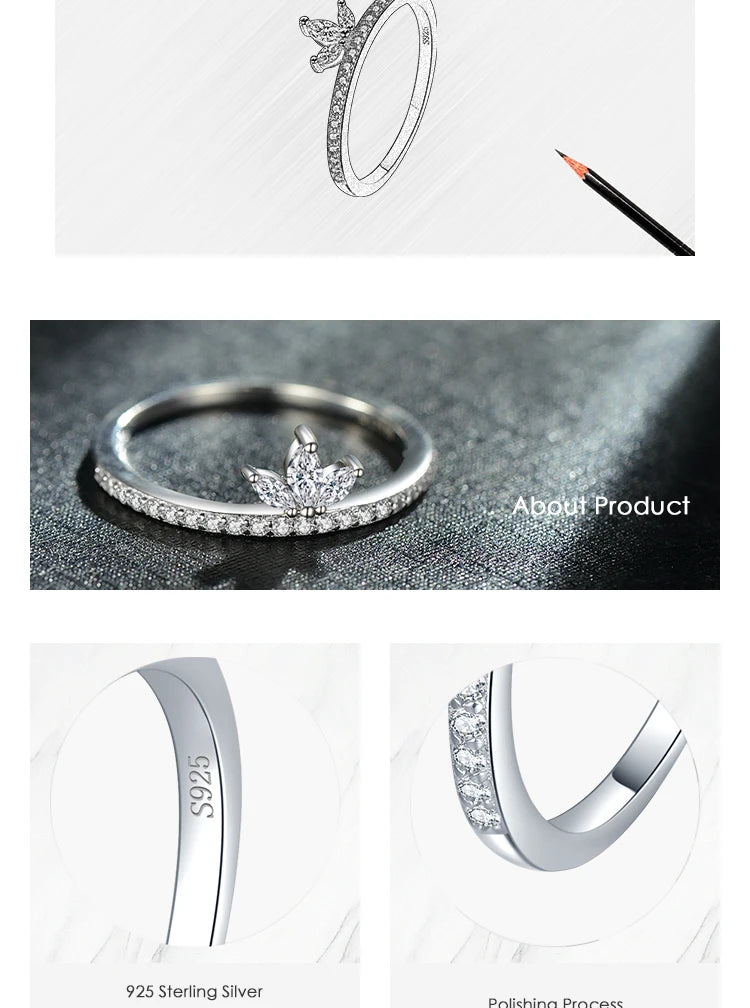 The Simple Crown Zirconia Stud Ring (Hypoallergenic)