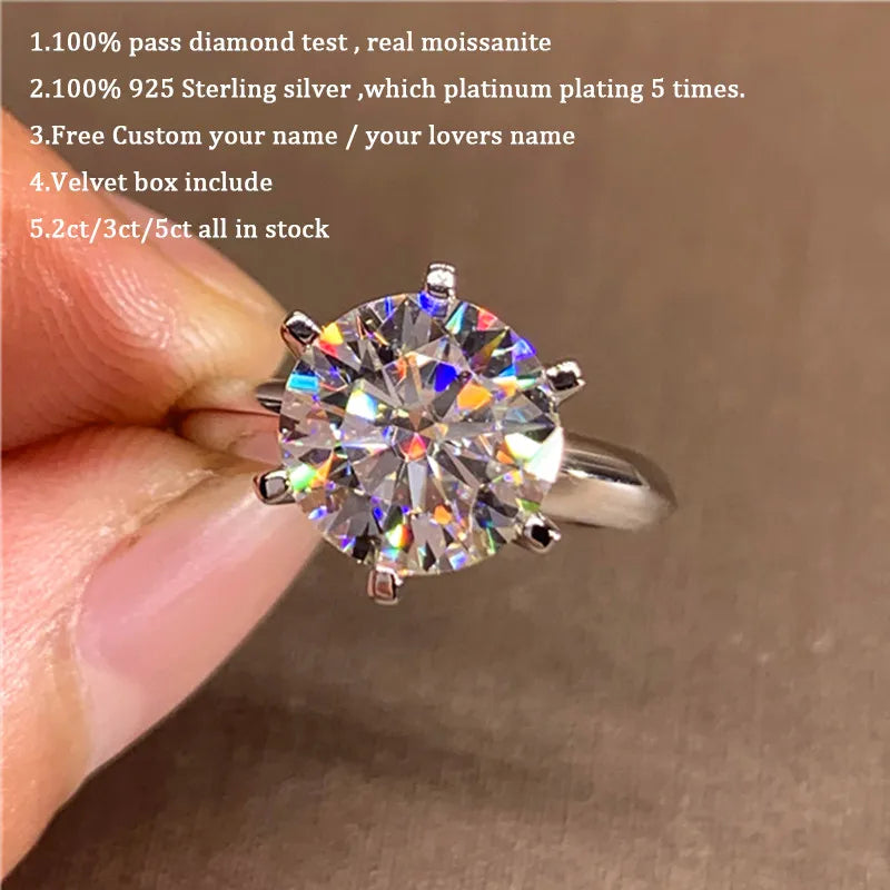 IceBoyDC 1-5 CT D Color Moissanite Solitaire Ring (14K White Gold Plated)