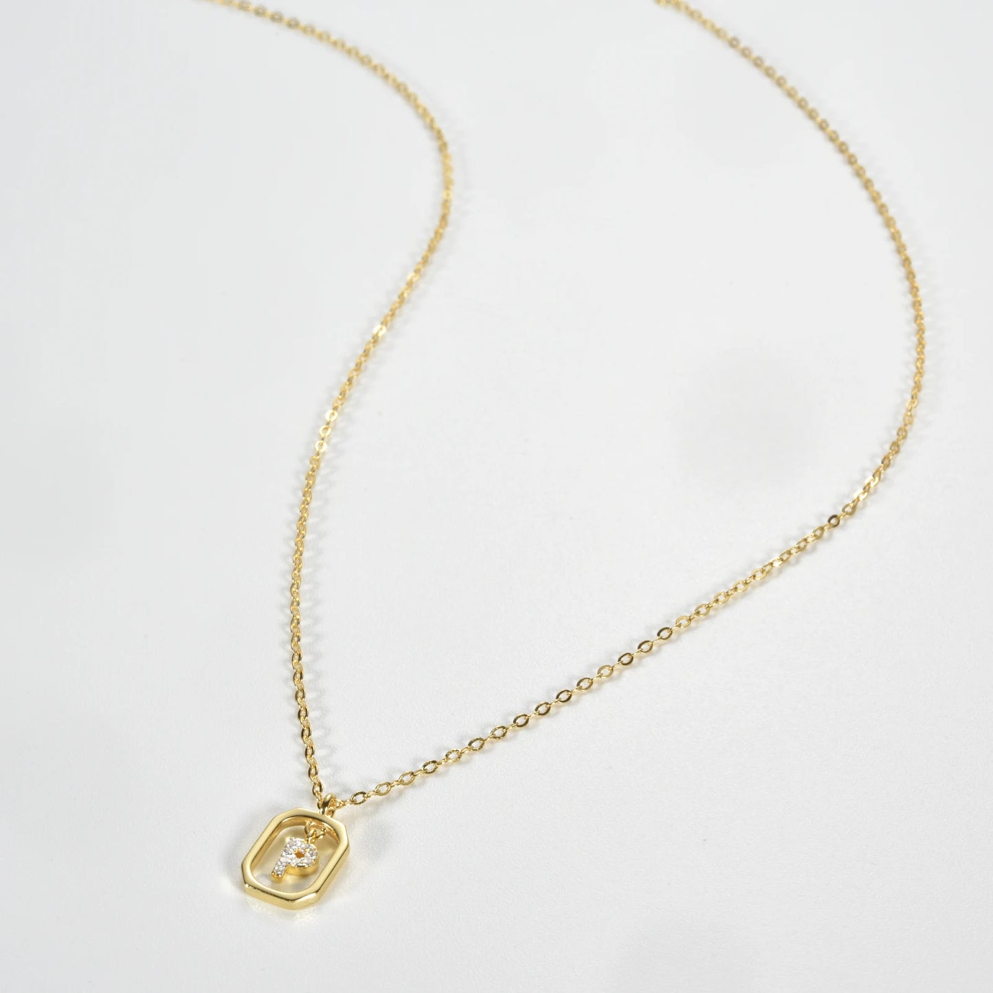 IceBoyDC Gold Initial Necklace with Zirconia Pendant