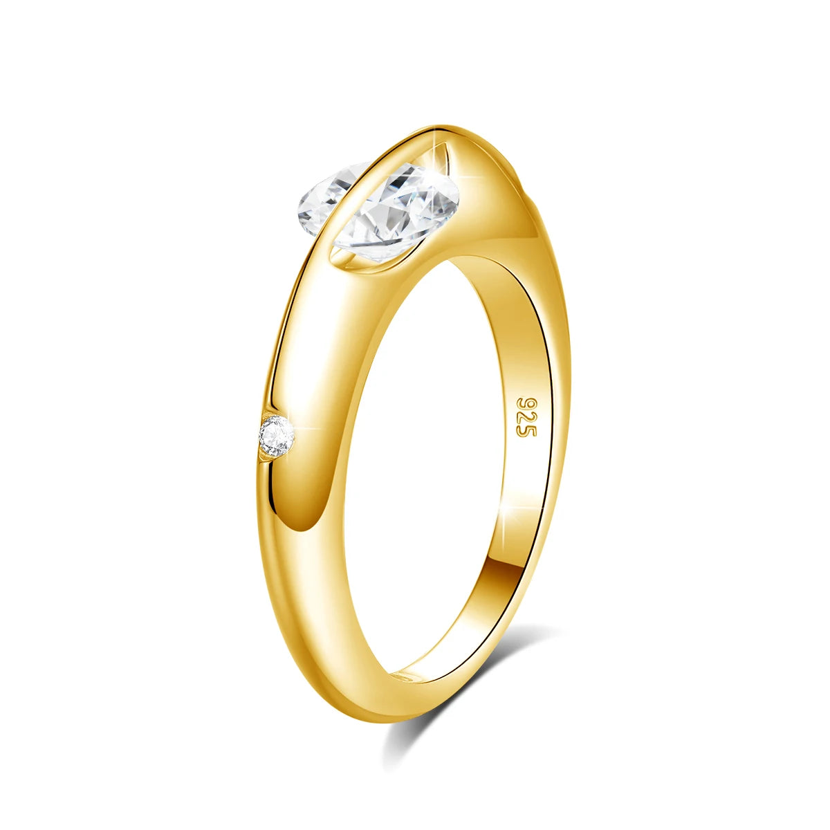 The Gold Rotating Moissanite Solitaire Classic Ring