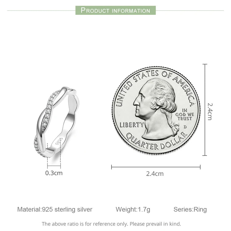 The IceBoyDC Zirconia Simple Twisted Band ( 3 options- Silver, Gold, Rose Gold)
