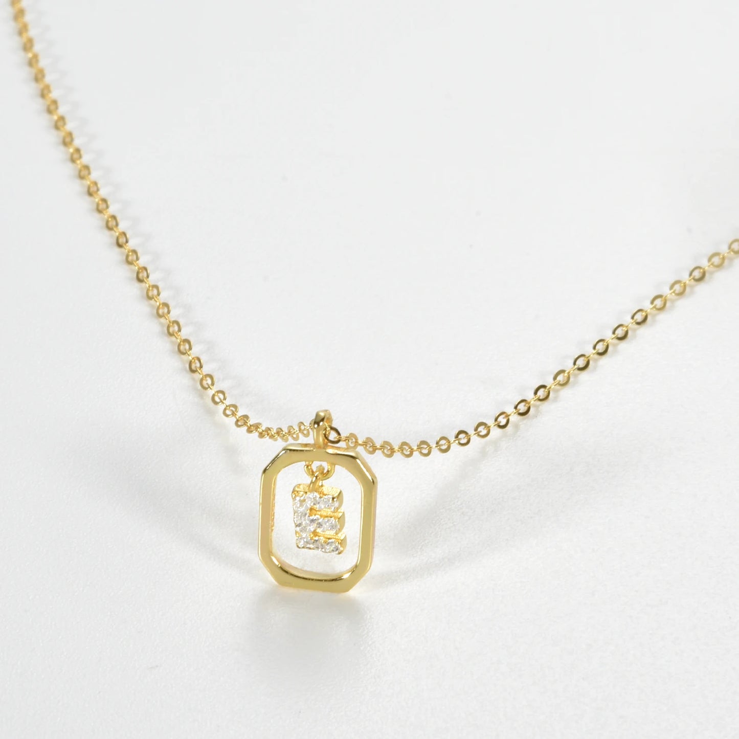 IceBoyDC Gold Initial Necklace with Zirconia Pendant