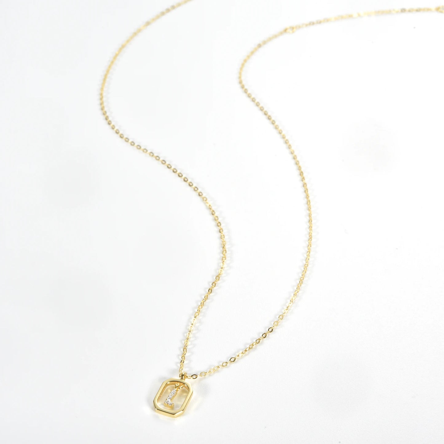 IceBoyDC Gold Initial Necklace with Zirconia Pendant