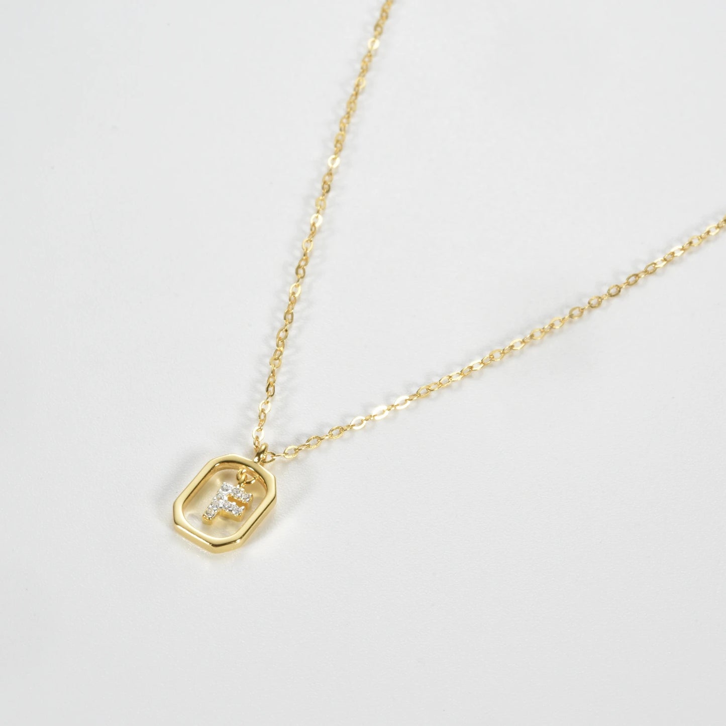 IceBoyDC Gold Initial Necklace with Zirconia Pendant