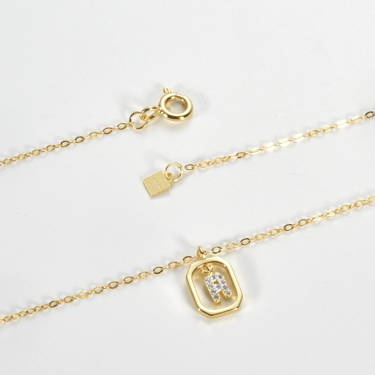 IceBoyDC Gold Initial Necklace with Zirconia Pendant