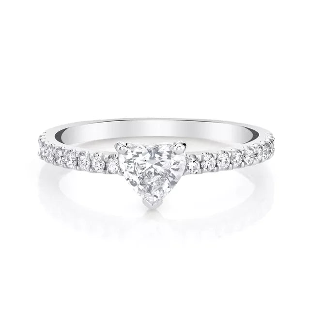 The Dainty Minimalist Heart Zirconia Band