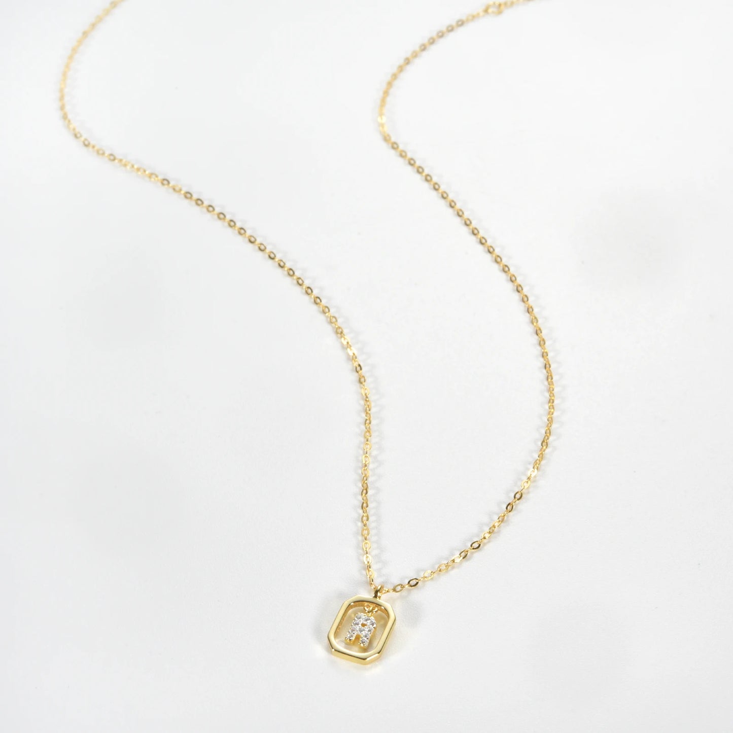 IceBoyDC Gold Initial Necklace with Zirconia Pendant