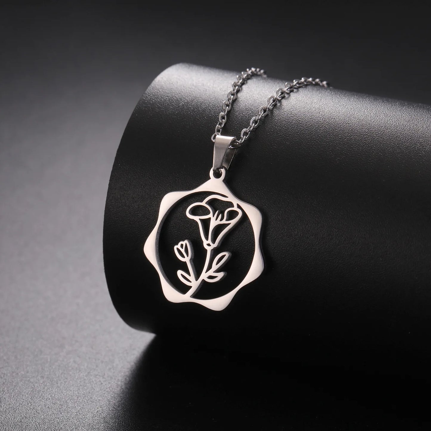 IceBoyDC Birth Flower Dangle Necklace