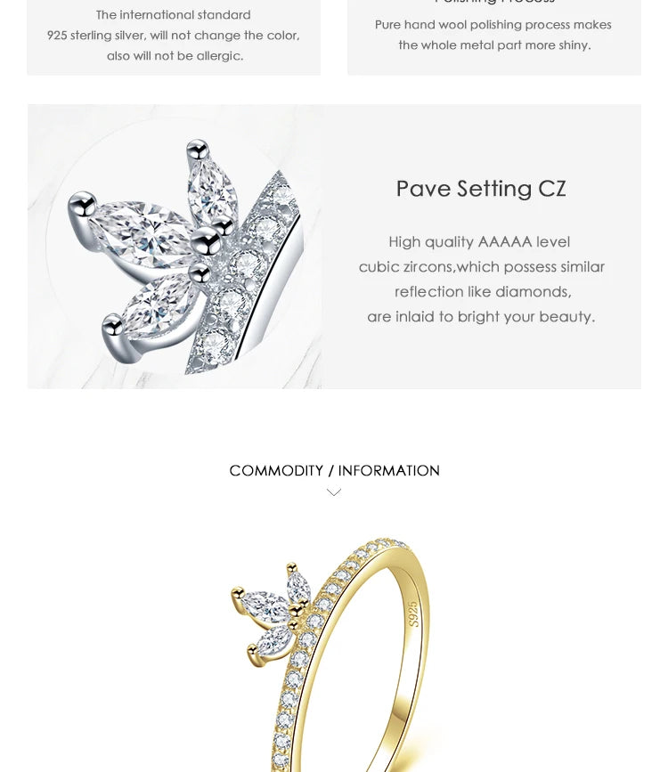 The Simple Crown Zirconia Stud Ring (Hypoallergenic)
