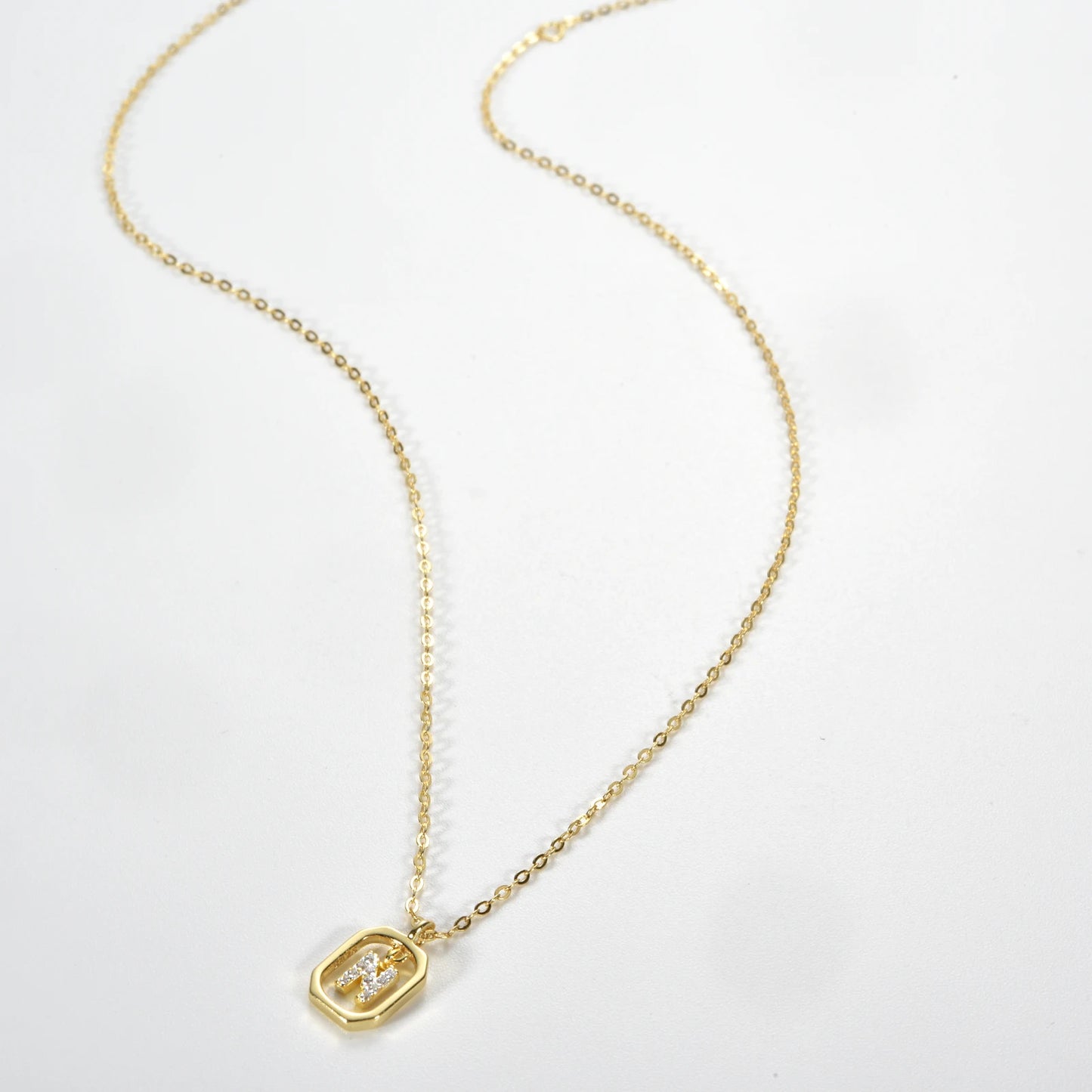IceBoyDC Gold Initial Necklace with Zirconia Pendant