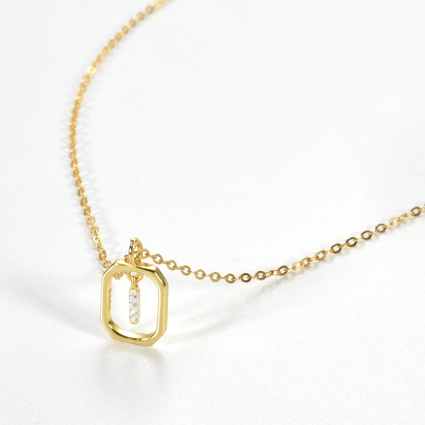 IceBoyDC Gold Initial Necklace with Zirconia Pendant