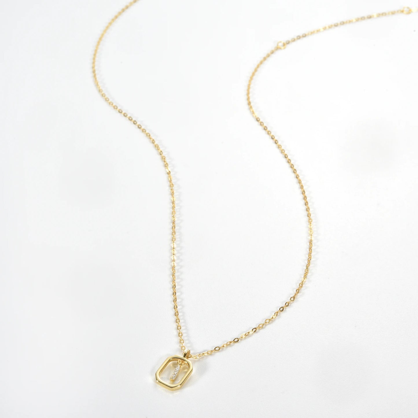 IceBoyDC Gold Initial Necklace with Zirconia Pendant