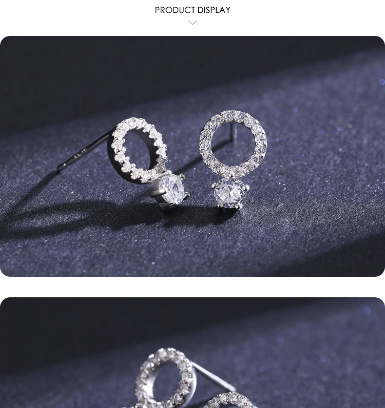 The IceBoyDC 925 Sterling Silver Sparkling Circle Stud Earrings