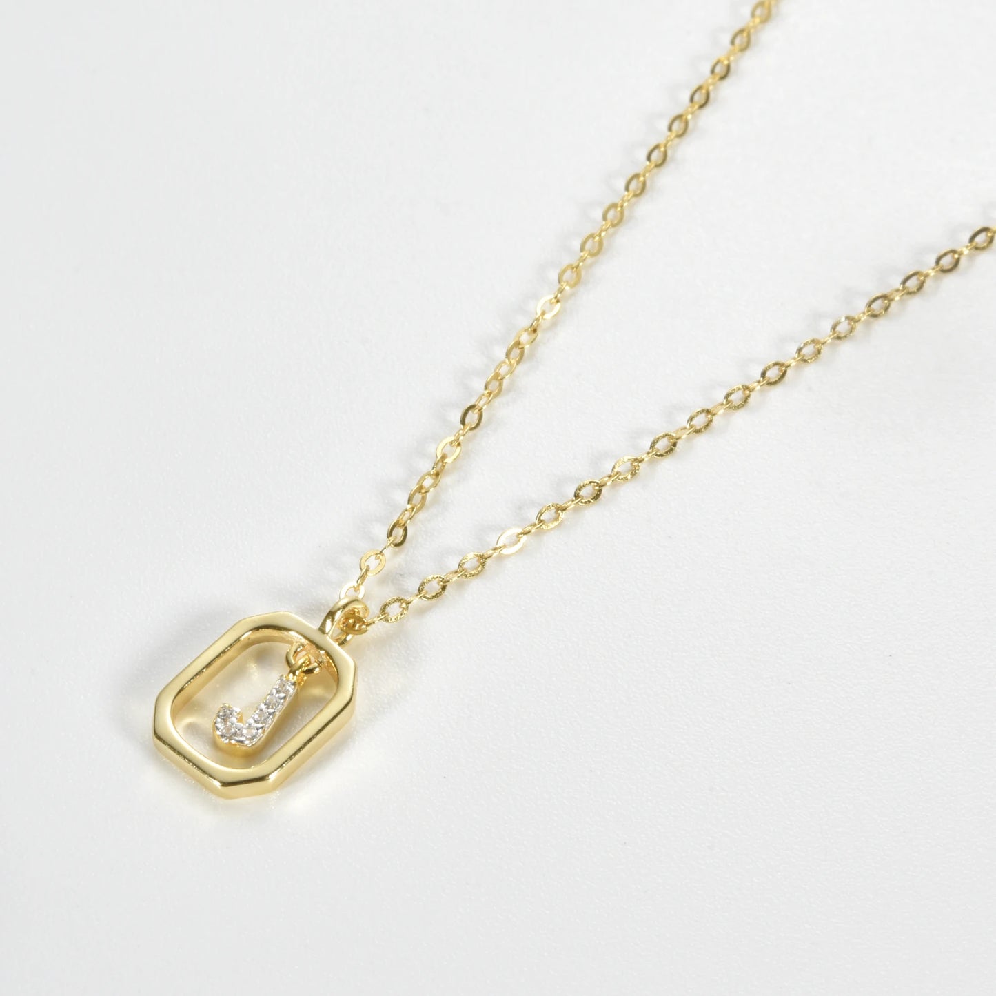 IceBoyDC Gold Initial Necklace with Zirconia Pendant