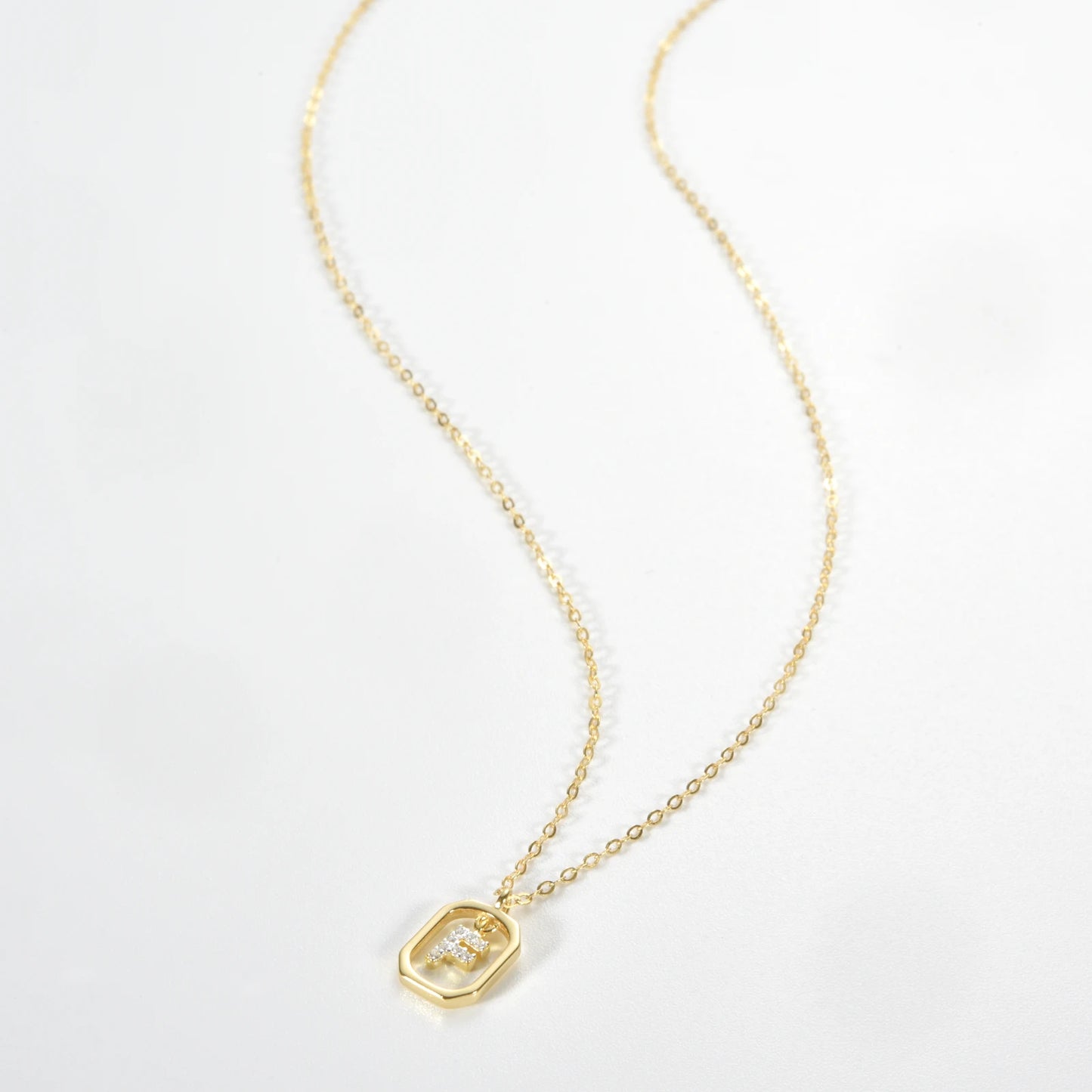 IceBoyDC Gold Initial Necklace with Zirconia Pendant
