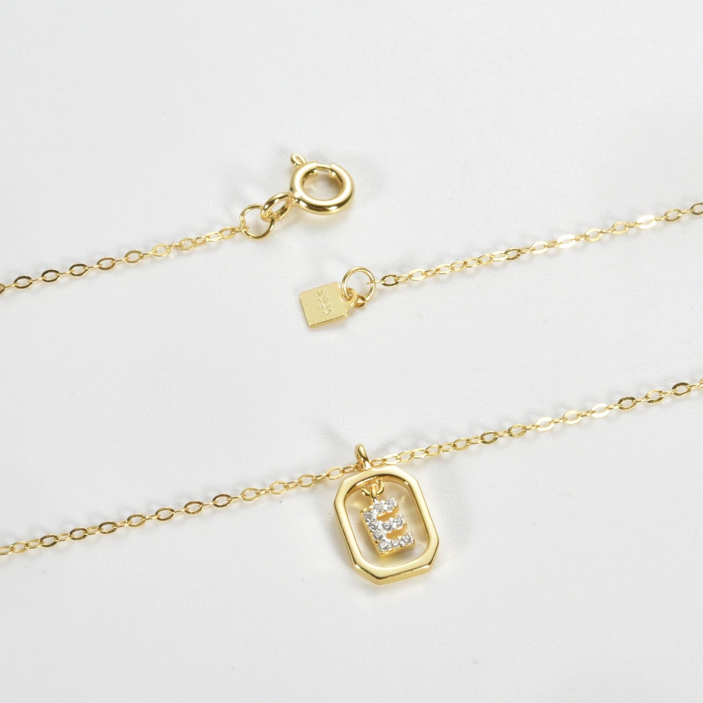 IceBoyDC Gold Initial Necklace with Zirconia Pendant