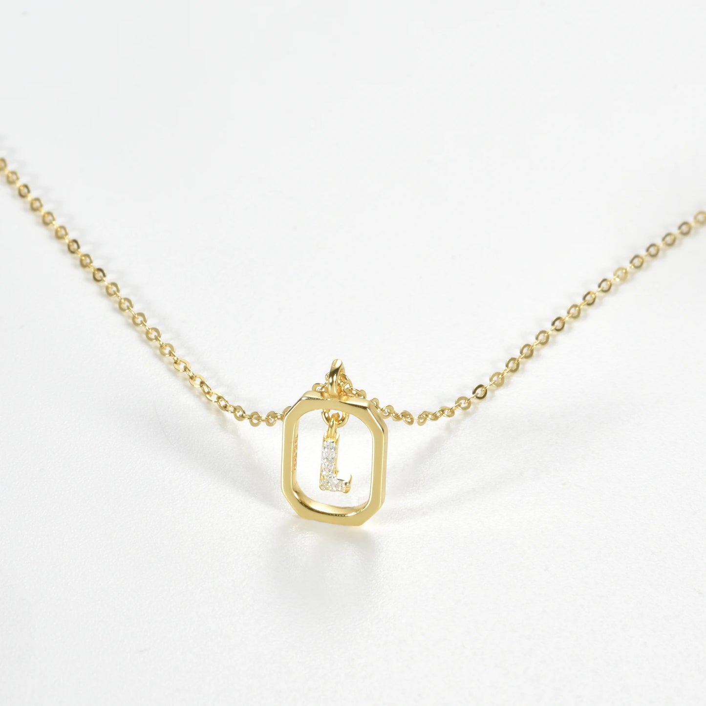 IceBoyDC Gold Initial Necklace with Zirconia Pendant