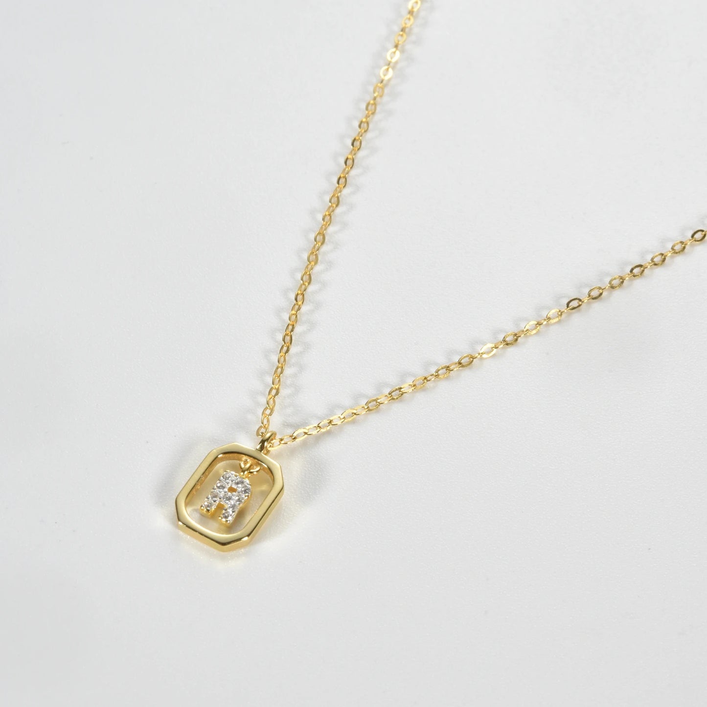 IceBoyDC Gold Initial Necklace with Zirconia Pendant