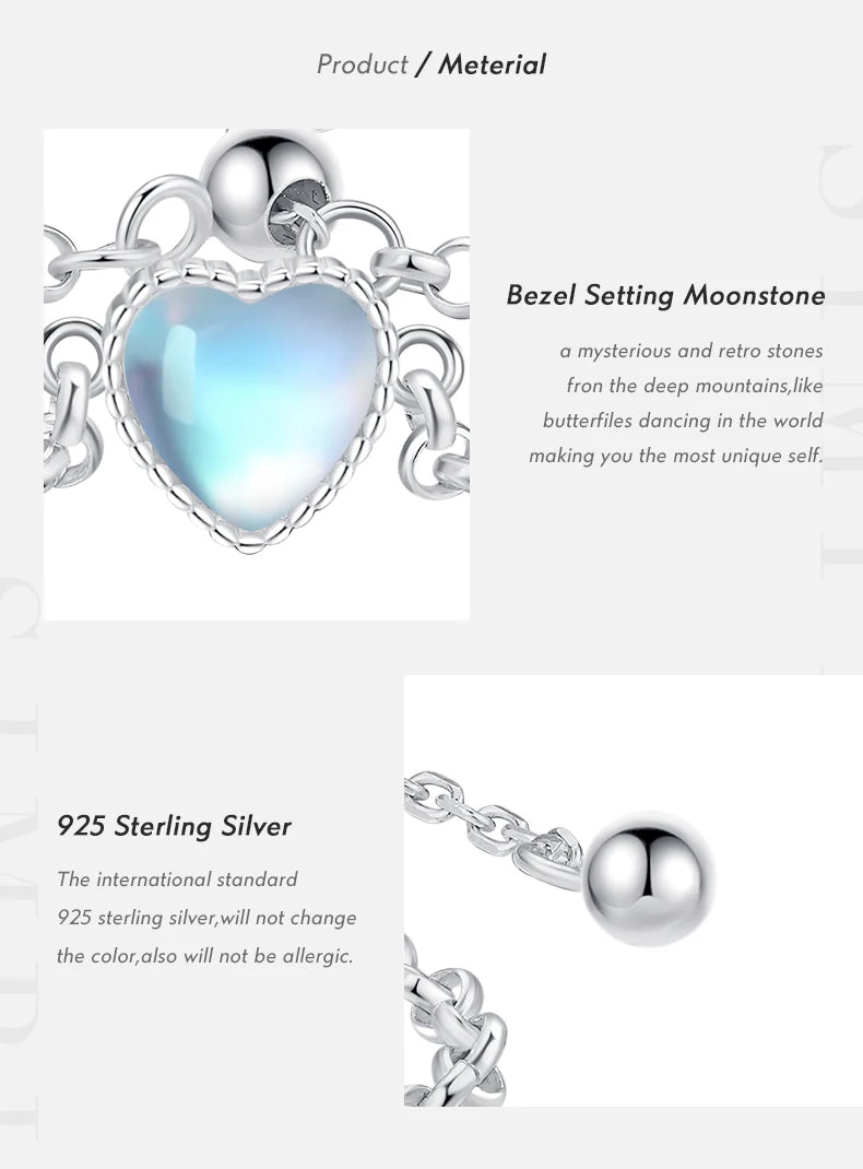 The IceBoyDC Adjustable Moonstone Heart Ring