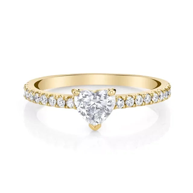 The Dainty Minimalist Heart Zirconia Band