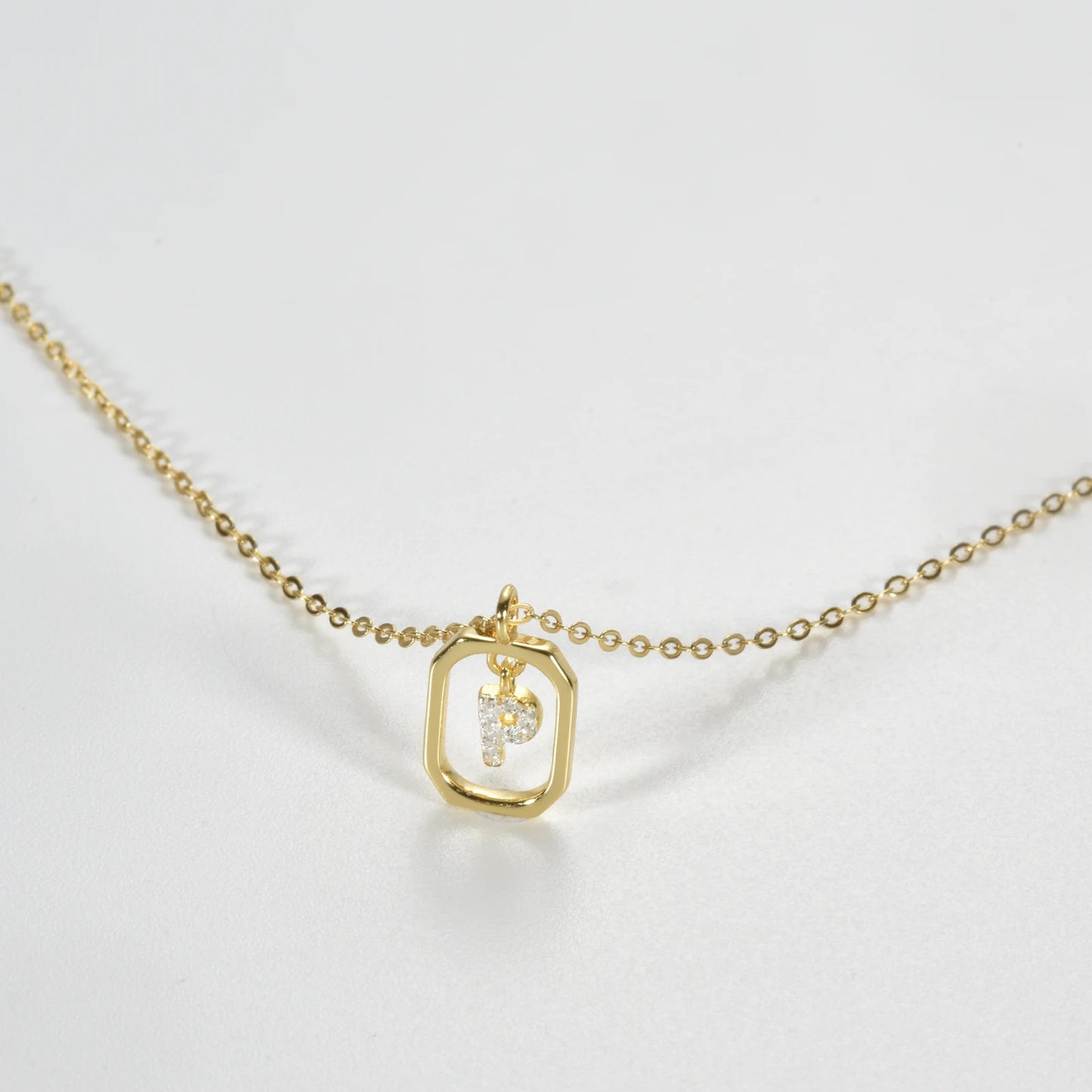 IceBoyDC Gold Initial Necklace with Zirconia Pendant