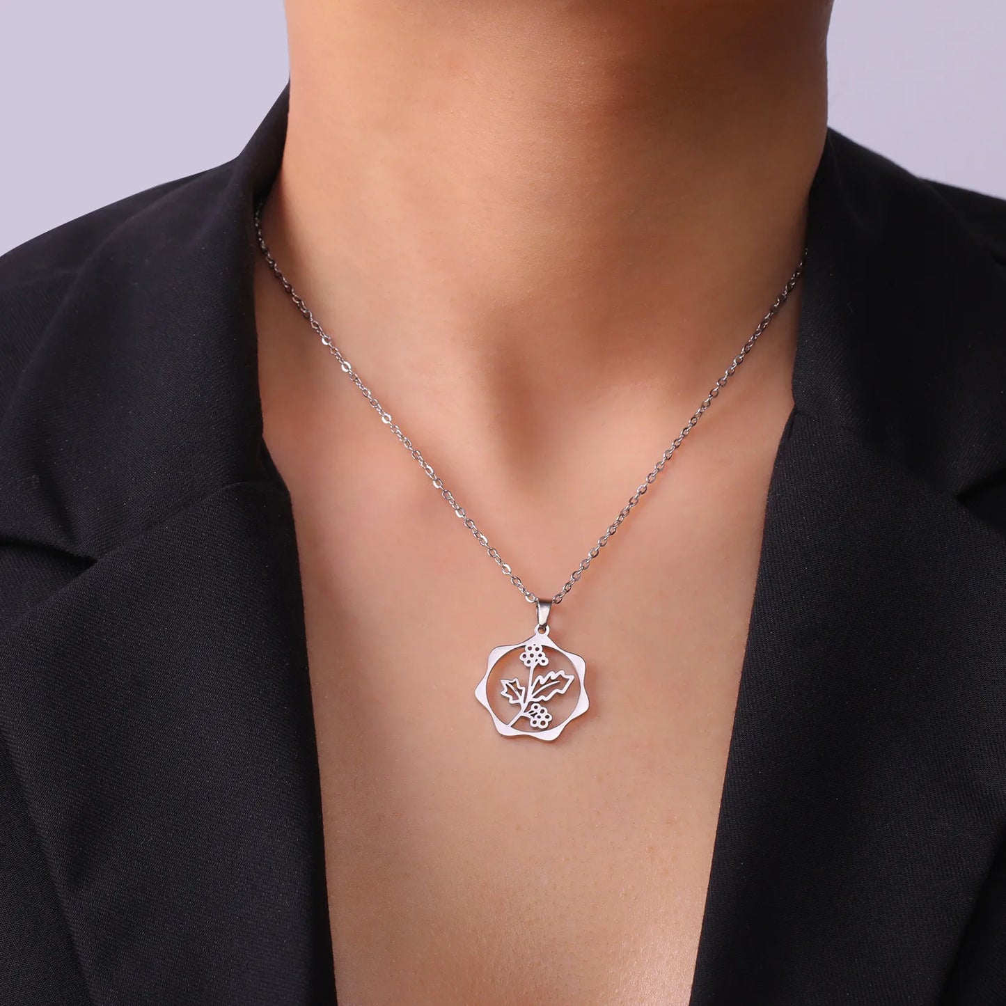 IceBoyDC Birth Flower Dangle Necklace