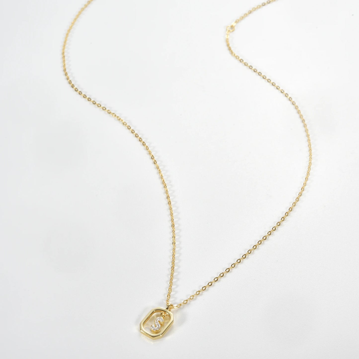 IceBoyDC Gold Initial Necklace with Zirconia Pendant