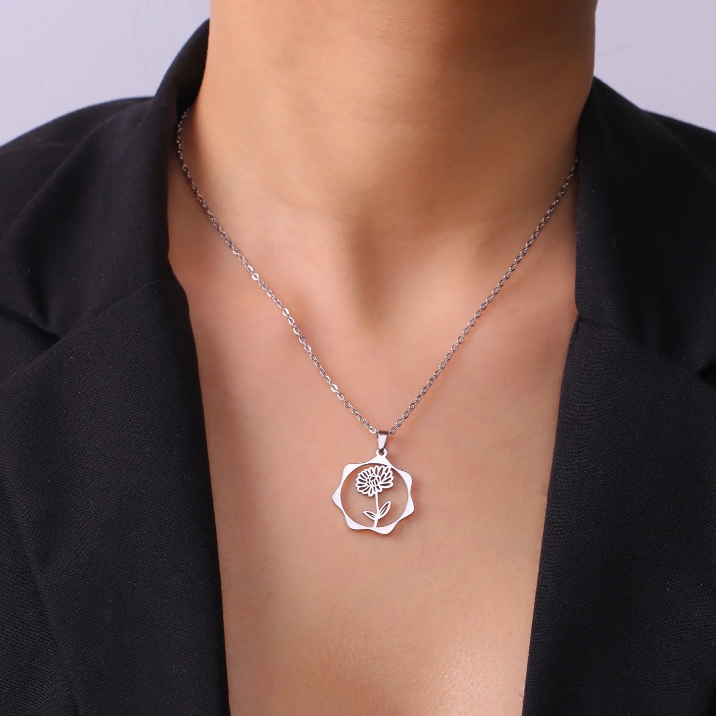 IceBoyDC Birth Flower Dangle Necklace