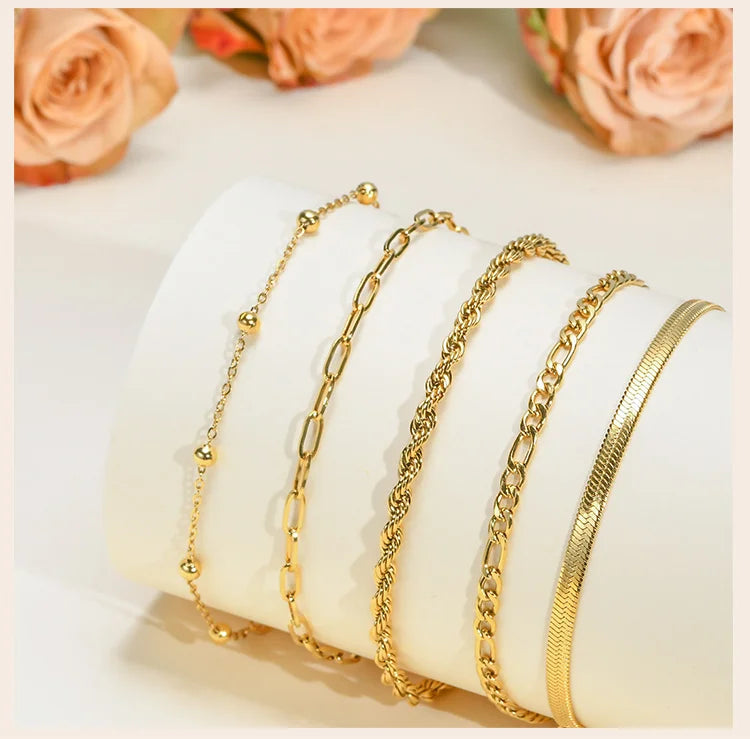 The IceBoyDC 5-Piece Link Bracelet Stack