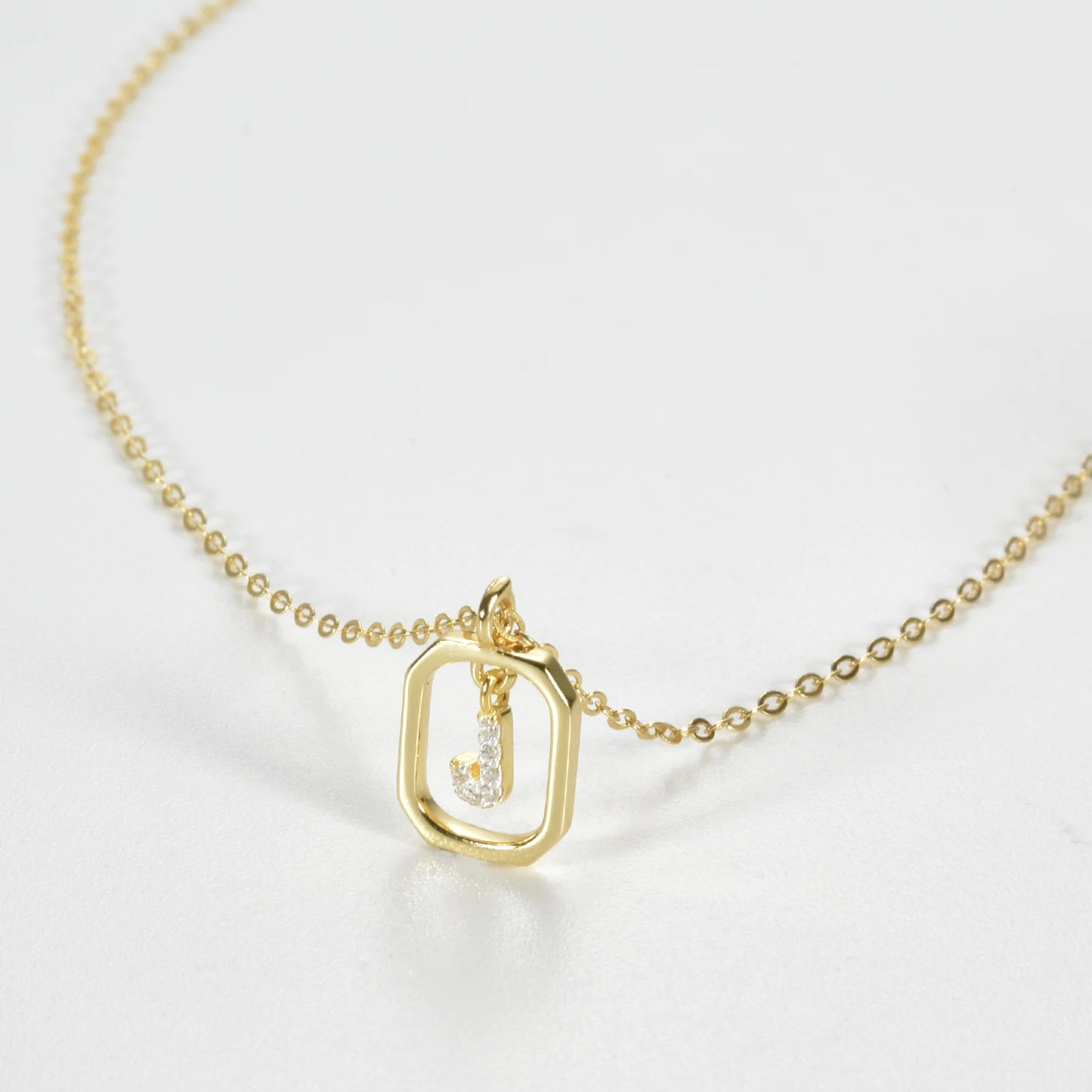 IceBoyDC Gold Initial Necklace with Zirconia Pendant