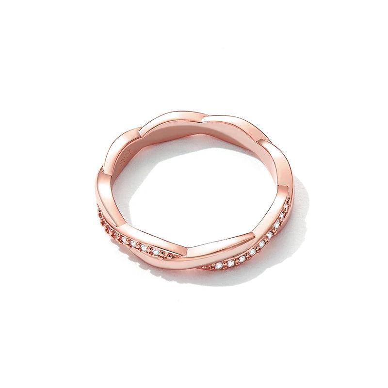 The IceBoyDC Zirconia Simple Twisted Band ( 3 options- Silver, Gold, Rose Gold)