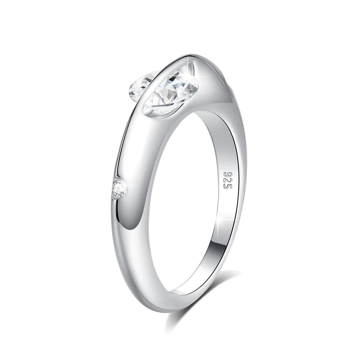 The White Gold Rotating Moissanite Solitaire Classic Ring