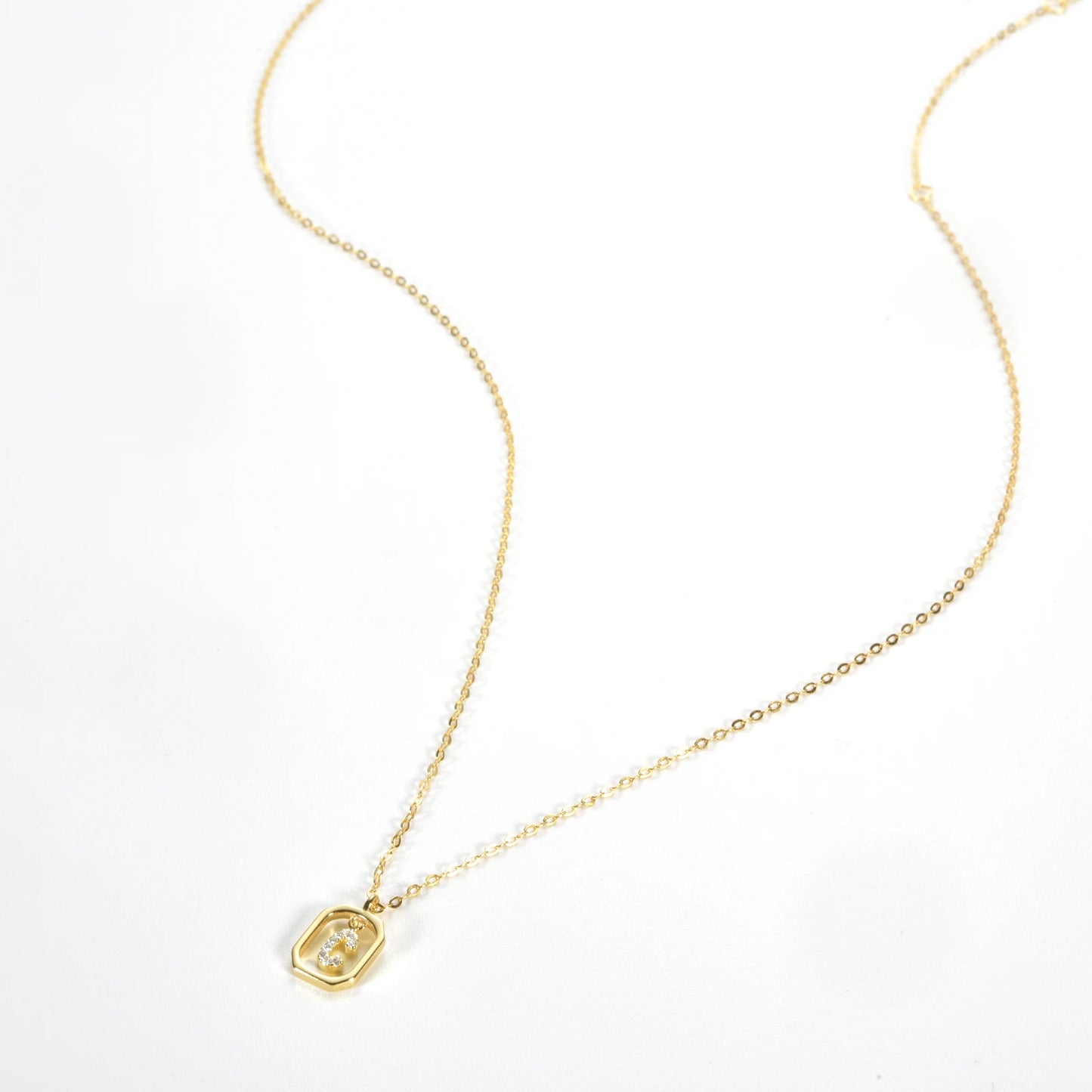 IceBoyDC Gold Initial Necklace with Zirconia Pendant