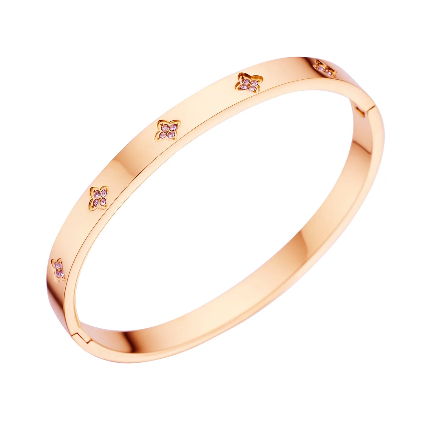 IceBoyDC: Timeless Elegance ✨ Cubic Zirconia Clover Bangle