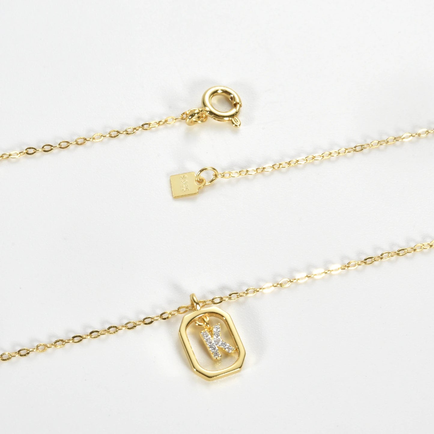 IceBoyDC Gold Initial Necklace with Zirconia Pendant