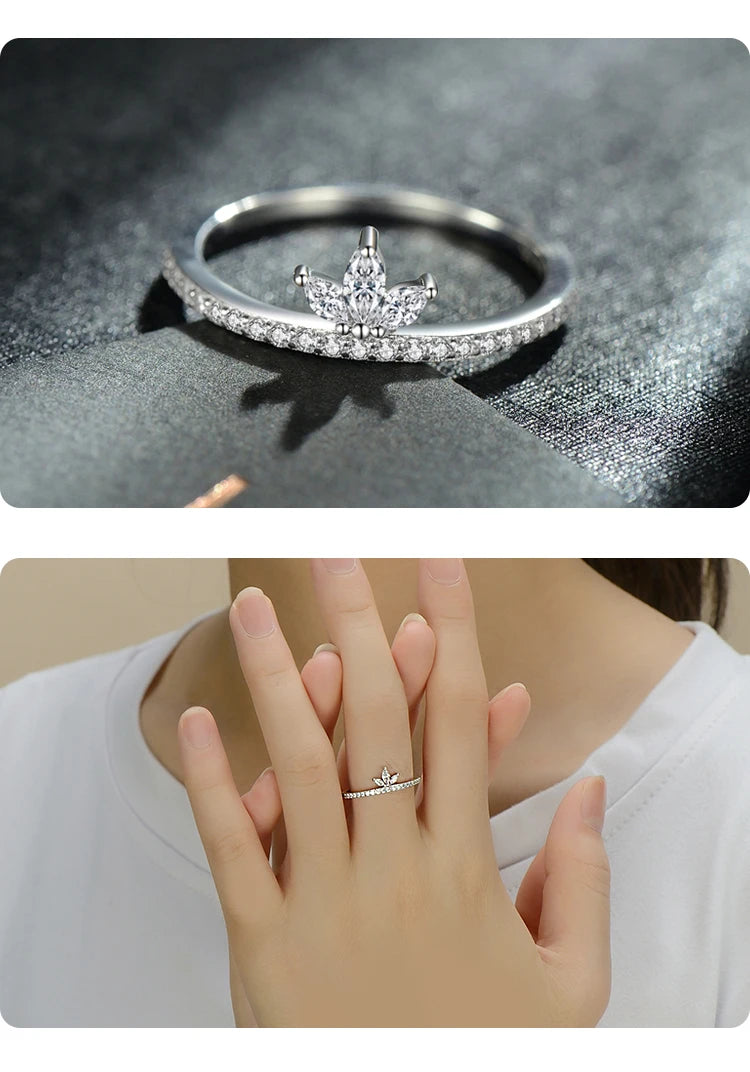 The Simple Crown Zirconia Stud Ring (Hypoallergenic)