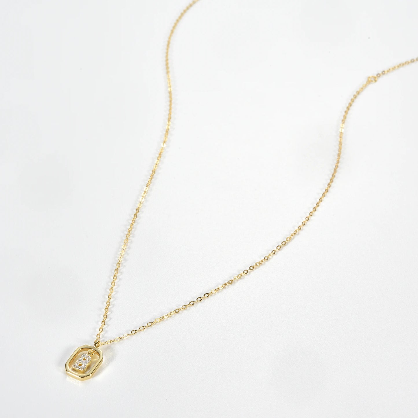 IceBoyDC Gold Initial Necklace with Zirconia Pendant