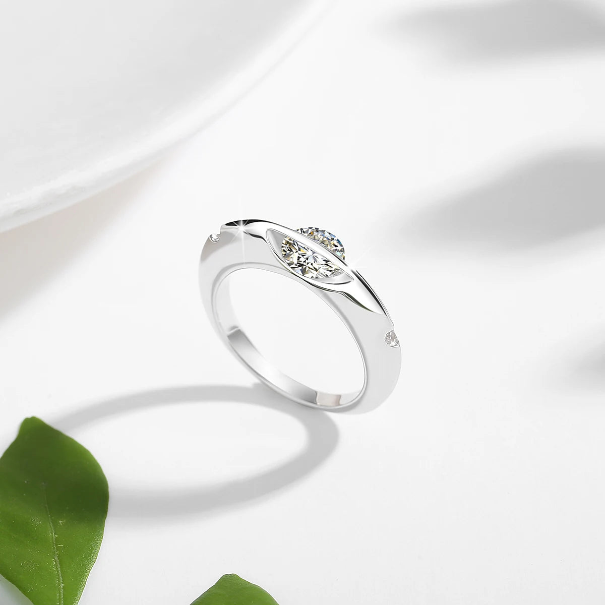 The White Gold Rotating Moissanite Solitaire Classic Ring