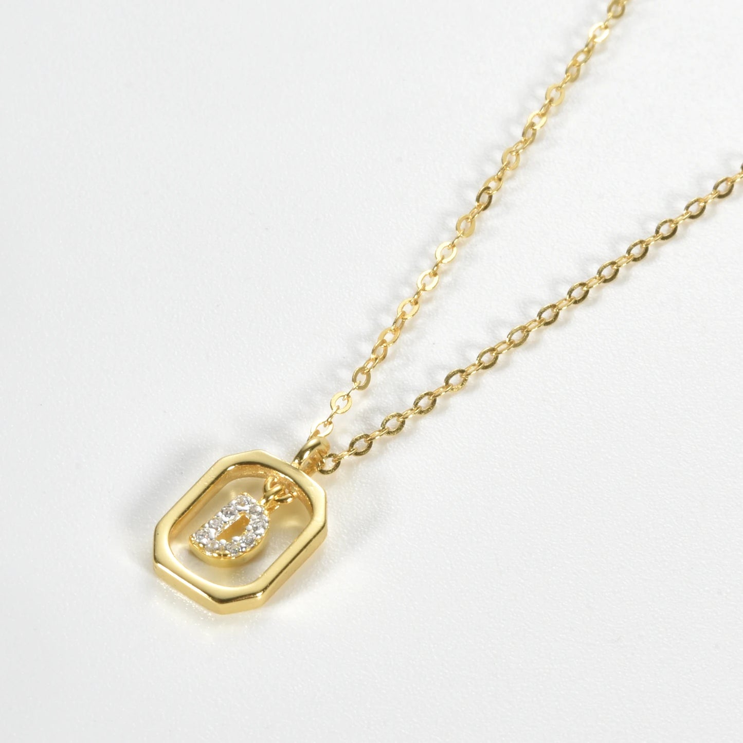 IceBoyDC Gold Initial Necklace with Zirconia Pendant