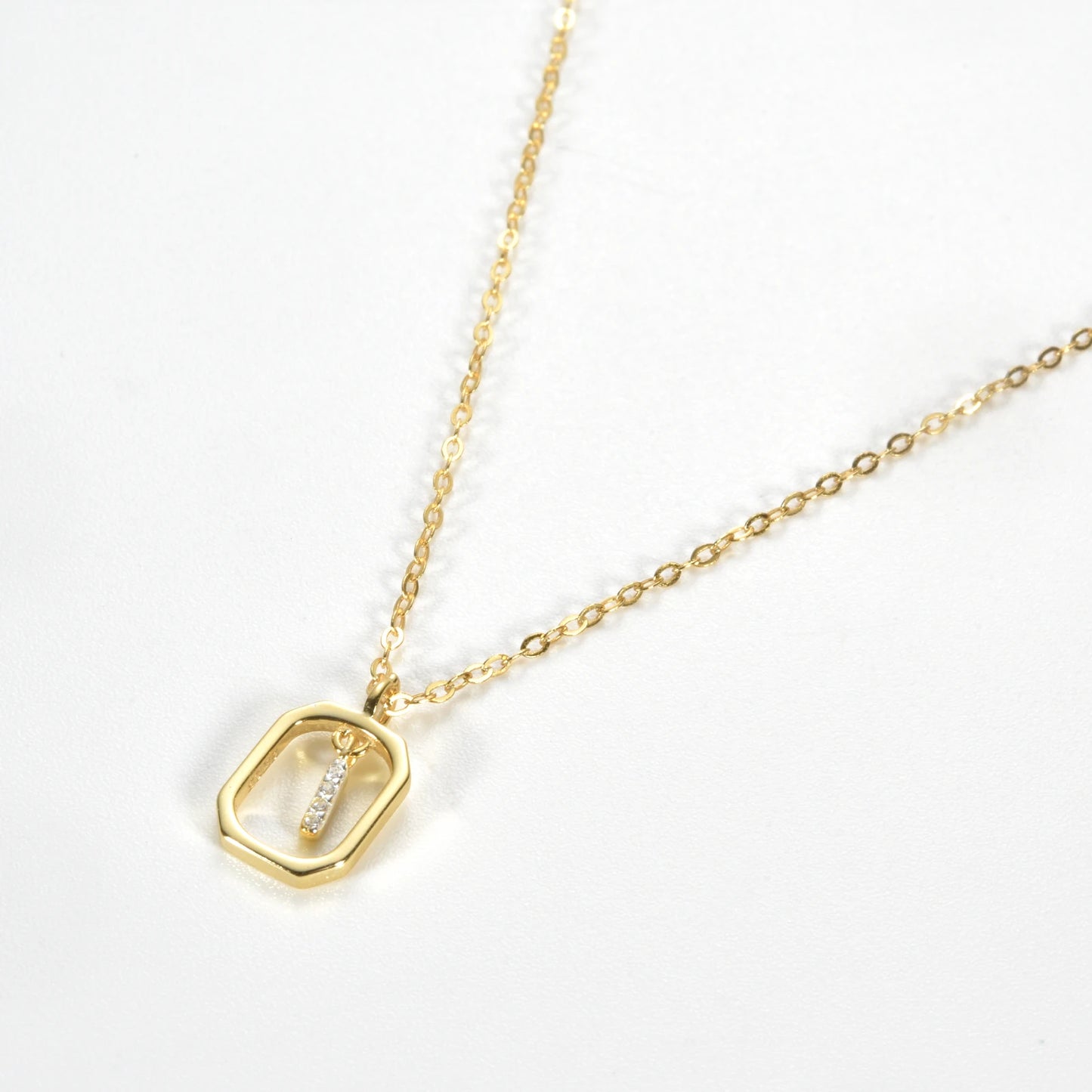 IceBoyDC Gold Initial Necklace with Zirconia Pendant