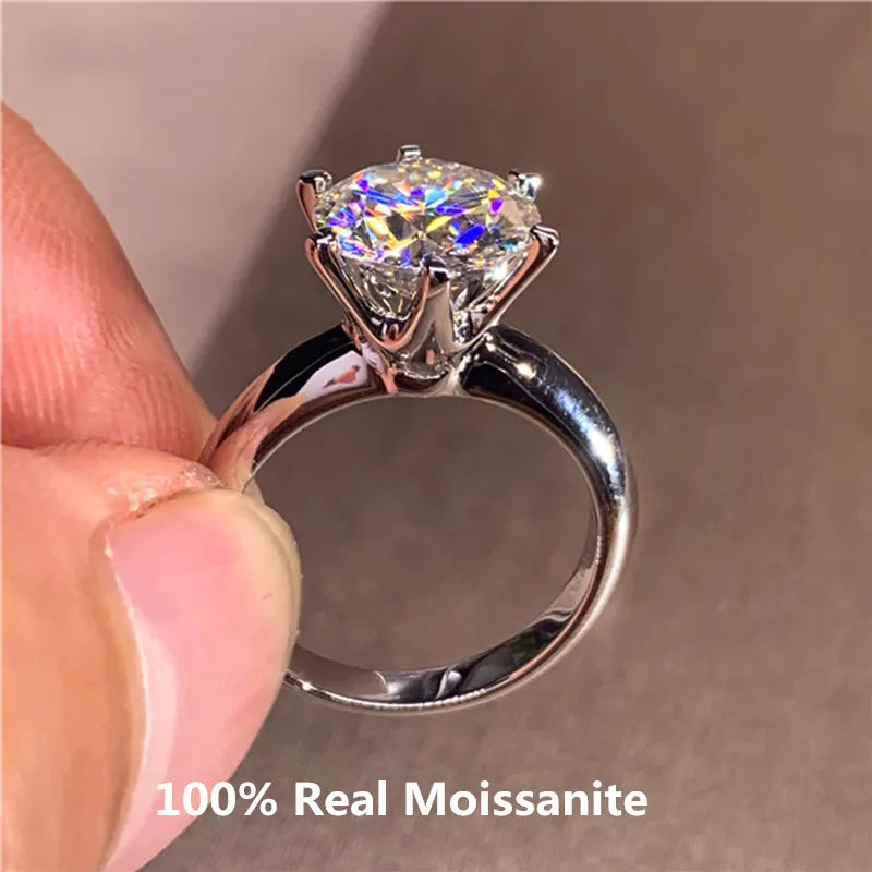 IceBoyDC 1-5 CT D Color Moissanite Solitaire Ring (14K White Gold Plated)