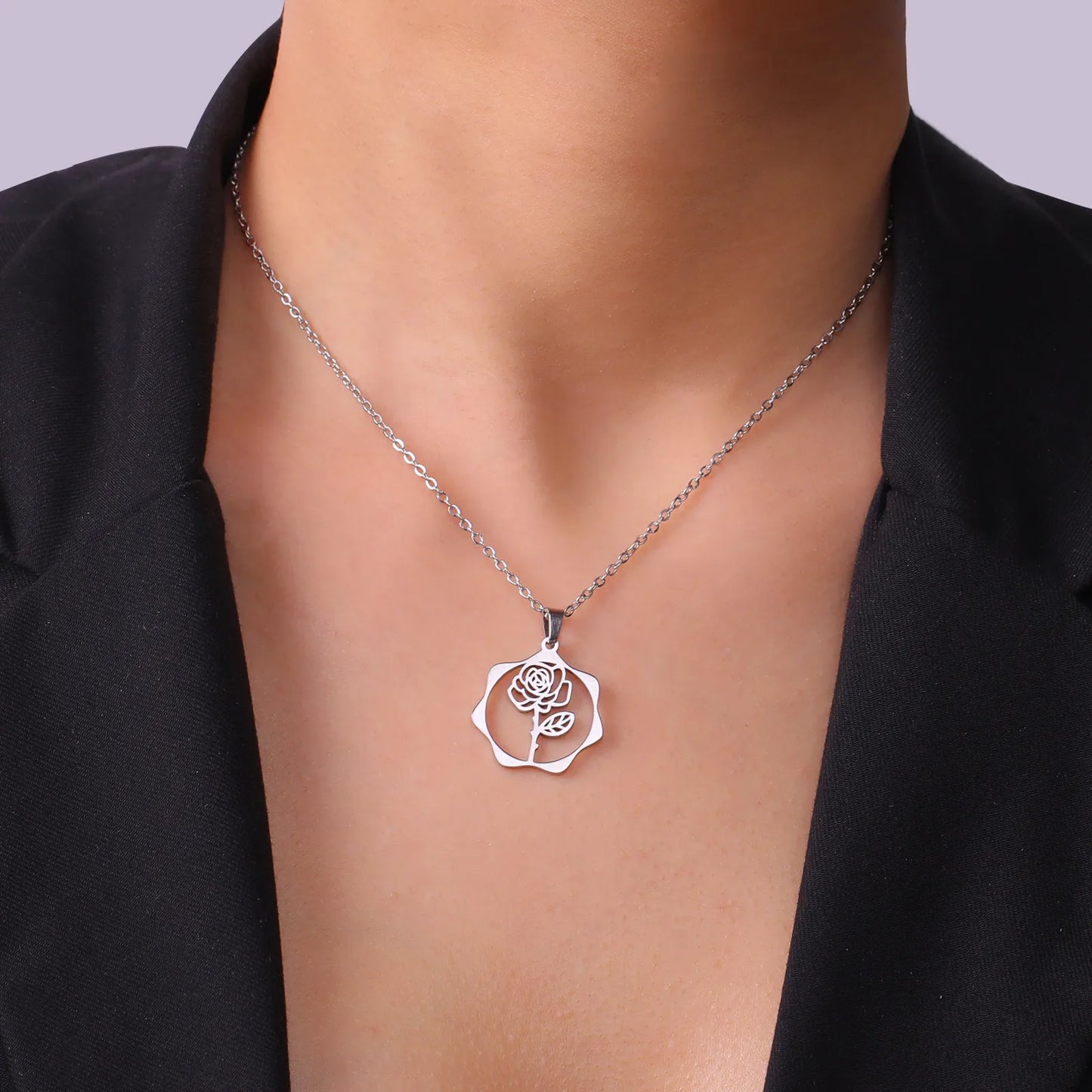 IceBoyDC Birth Flower Dangle Necklace