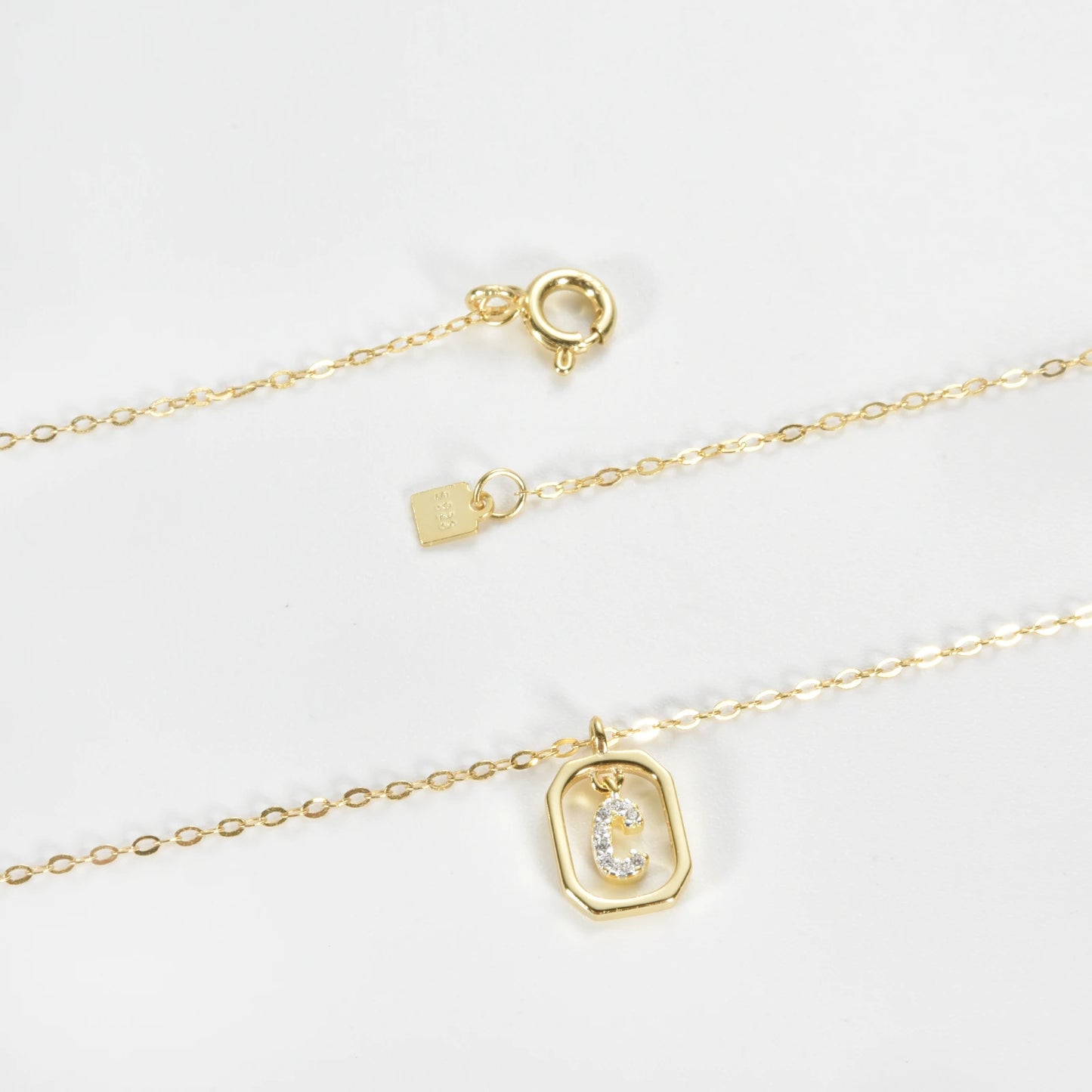 IceBoyDC Gold Initial Necklace with Zirconia Pendant