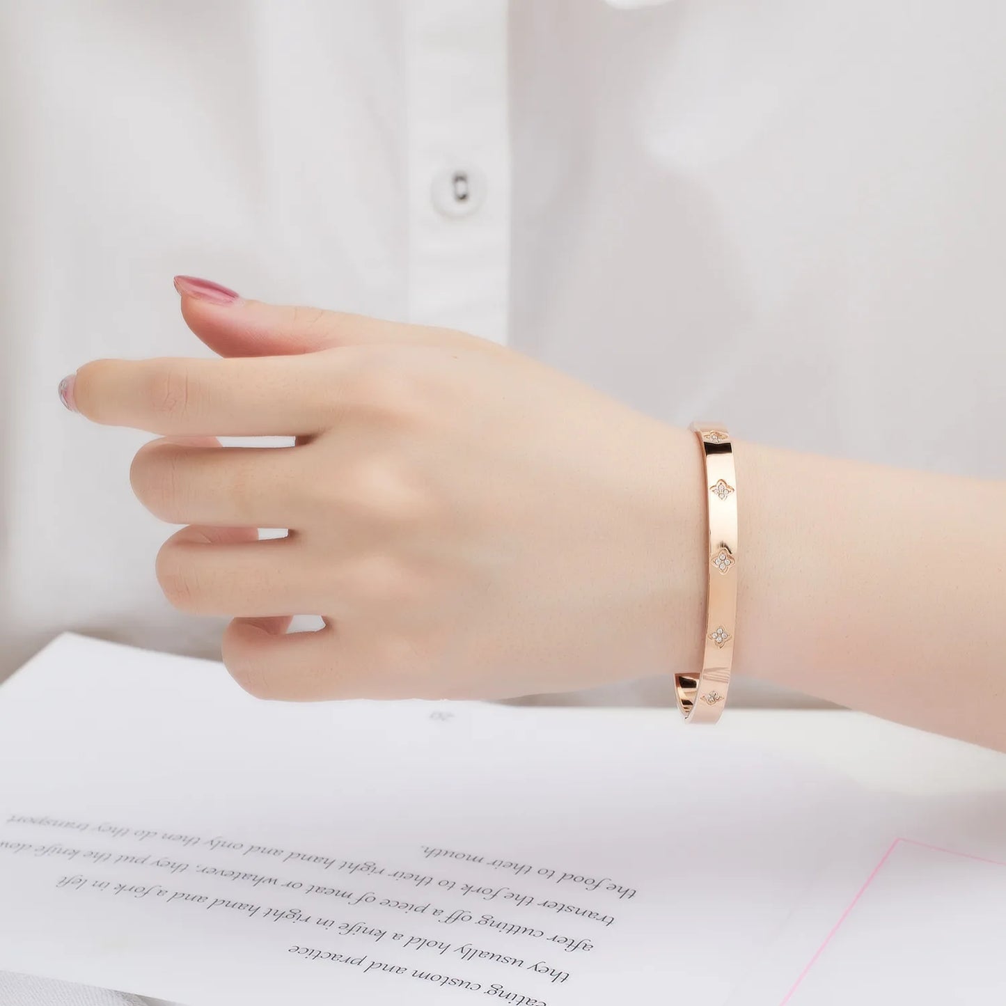 IceBoyDC: Timeless Elegance ✨ Cubic Zirconia Clover Bangle