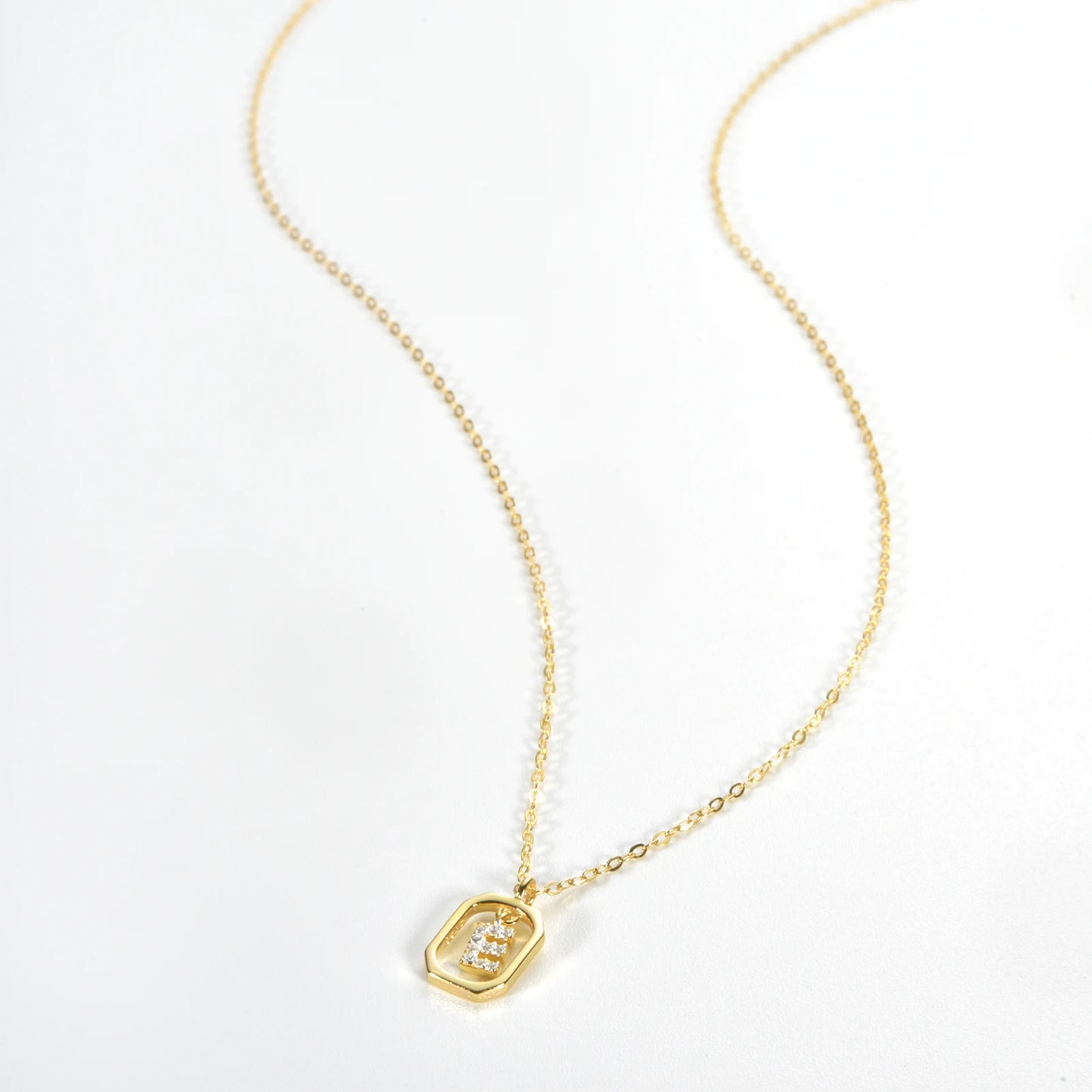 IceBoyDC Gold Initial Necklace with Zirconia Pendant