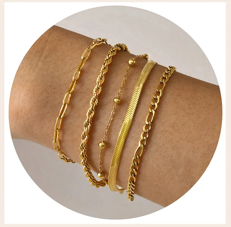 The IceBoyDC 5-Piece Link Bracelet Stack